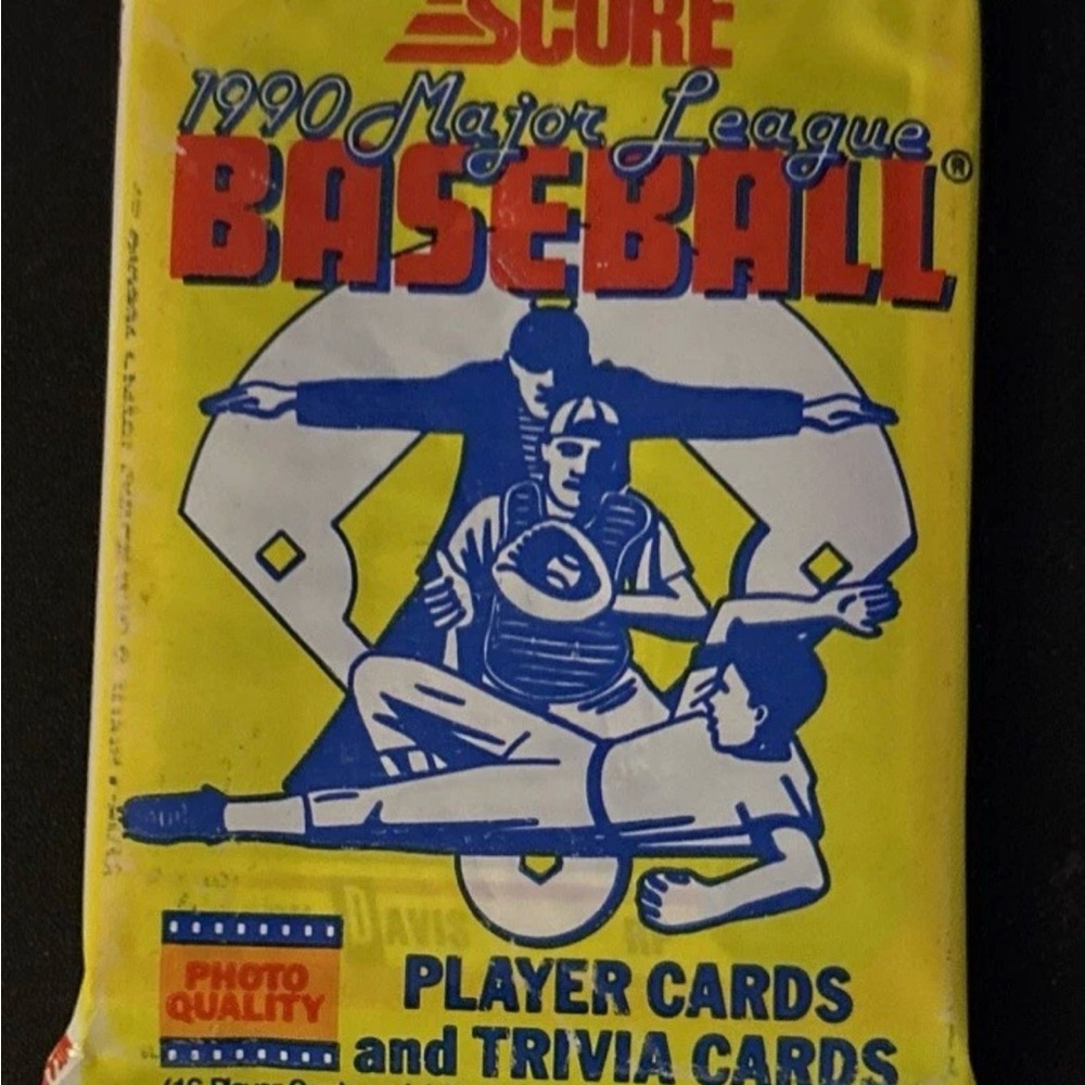 1990 Score MLB baseball  5 sealed packs -possible Bo b&w, Griffey, Sosa Thomas - Picture 3 of 7